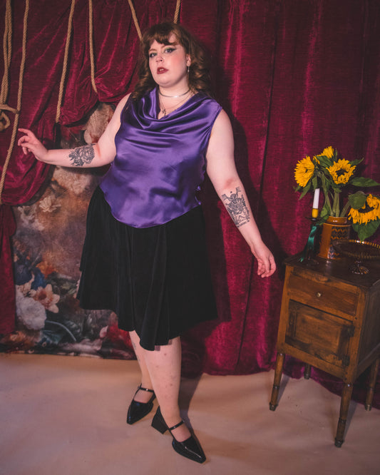 Flora Velvet Skirt (Knee Length)