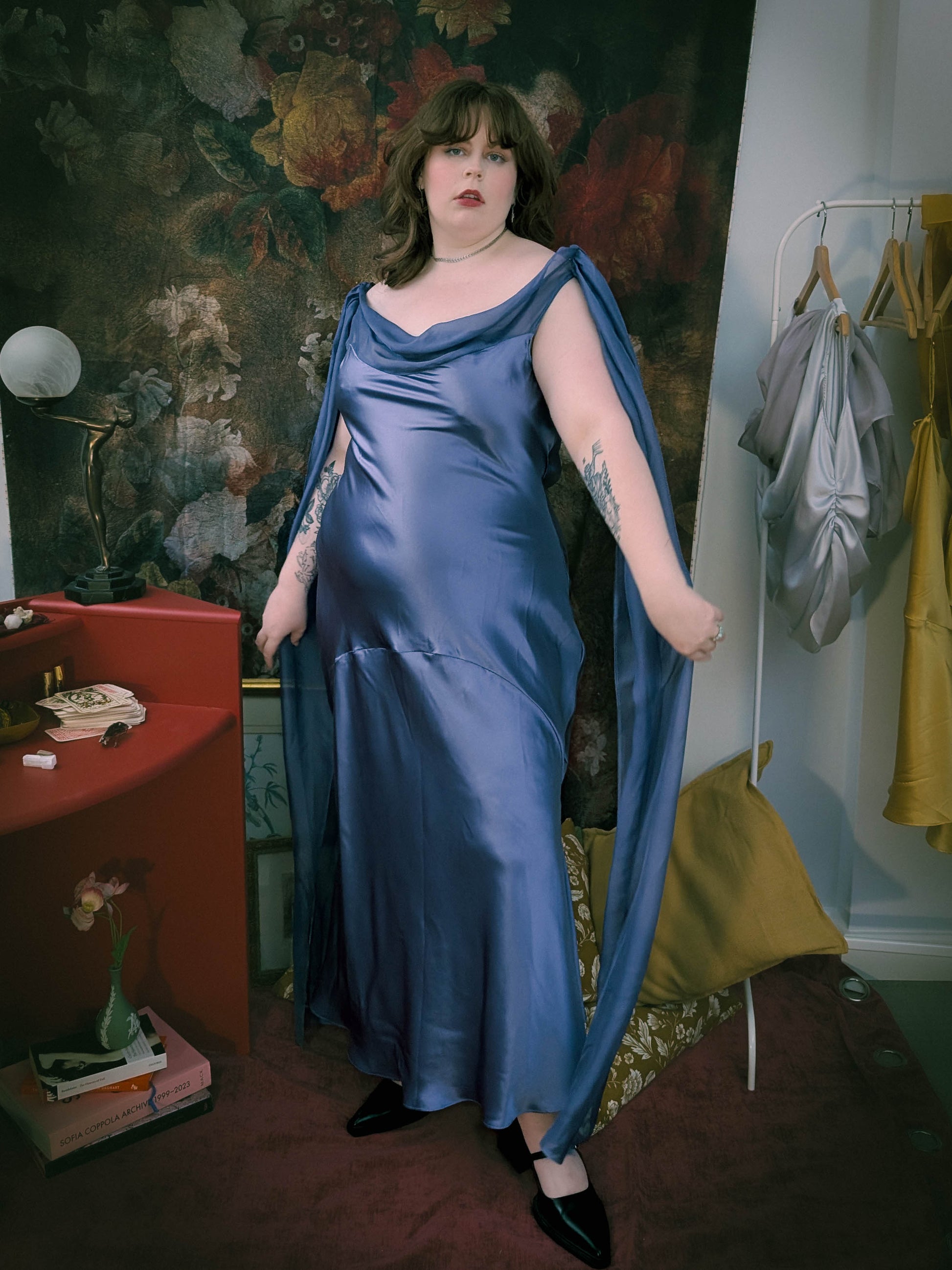 cordia silk dress SALONI | ISA LONG-C DRESS | CORDIA VINES